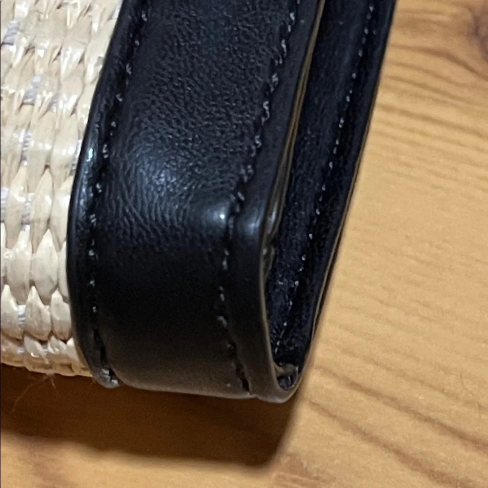 Ted Baker Raffia Black Zippered Bag Clutch
